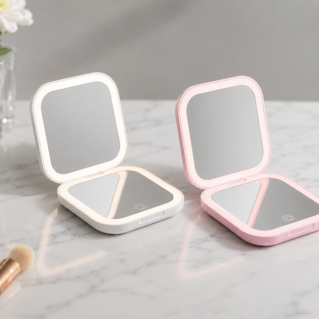 Velvet Glow Mini LED Travel Mirror
