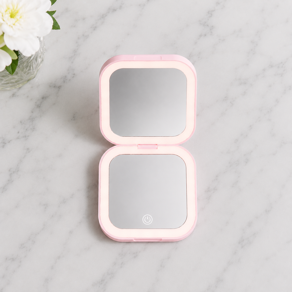 Velvet Glow Mini LED Travel Mirror