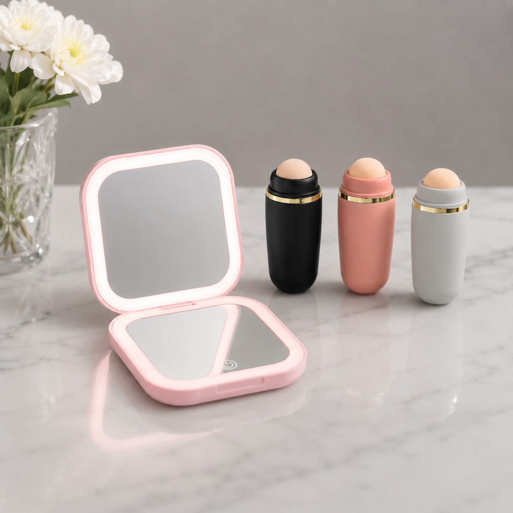 Velvet Glow Mini LED Travel Mirror